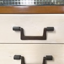 Sideboard in legno, ottone e vetro, 1940 ca.