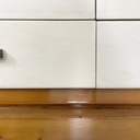 Sideboard in legno, ottone e vetro, 1940 ca.
