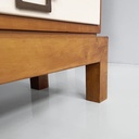 Sideboard in legno, ottone e vetro, 1940 ca.