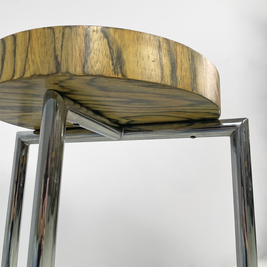 Tavolo da caffè in legno e metallo, 1970 ca.