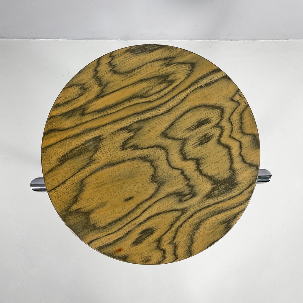 Tavolo da caffè in legno e metallo, 1970 ca.