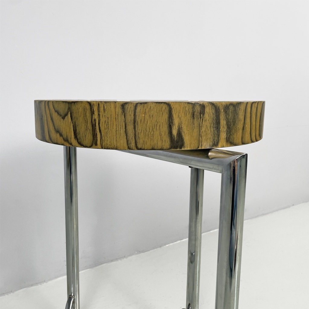 Tavolo da caffè in legno e metallo, 1970 ca.