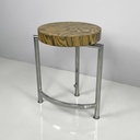 Tavolo da caffè in legno e metallo, 1970 ca.