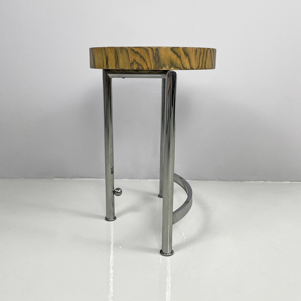 Tavolo da caffè in legno e metallo, 1970 ca.