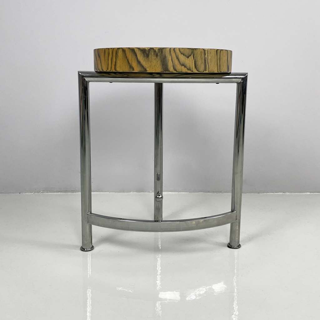 Tavolo da caffè in legno e metallo, 1970 ca.