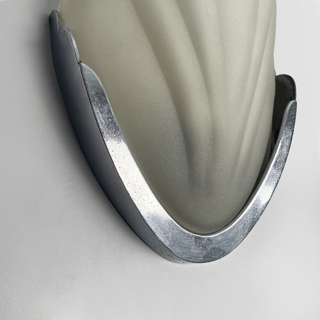 Applique a conchiglia in vetro e metallo, 1930 ca.
