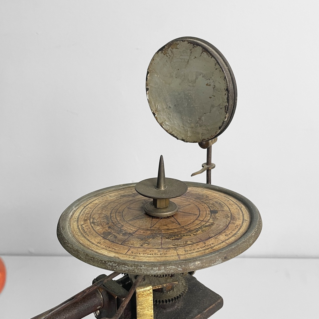 Tellurio meccanico in ghisa e ottone, metà 1800 ca.