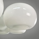 Lampadario in vetro opalino e metallo, 1970 ca.