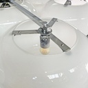 Lampadario in vetro opalino e metallo, 1970 ca.