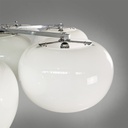 Lampadario in vetro opalino e metallo, 1970 ca.