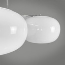 Lampadario in vetro opalino e metallo, 1970 ca.