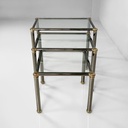 Tavoli da caffè in metallo e vetro, 1980 ca.