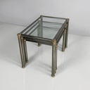 Tavoli da caffè in metallo e vetro, 1980 ca.