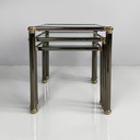 Tavoli da caffè in metallo e vetro, 1980 ca.