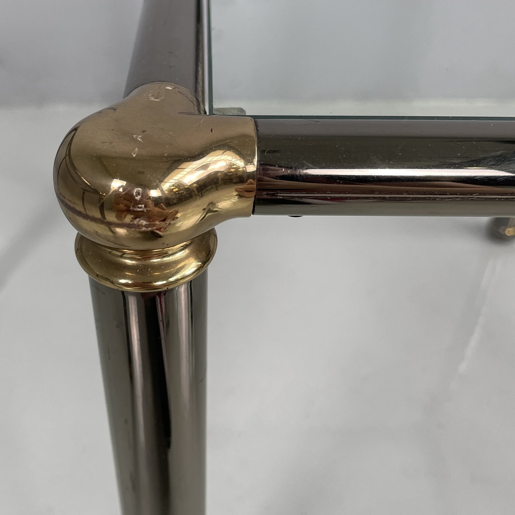 Tavoli da caffè in metallo e vetro, 1980 ca.