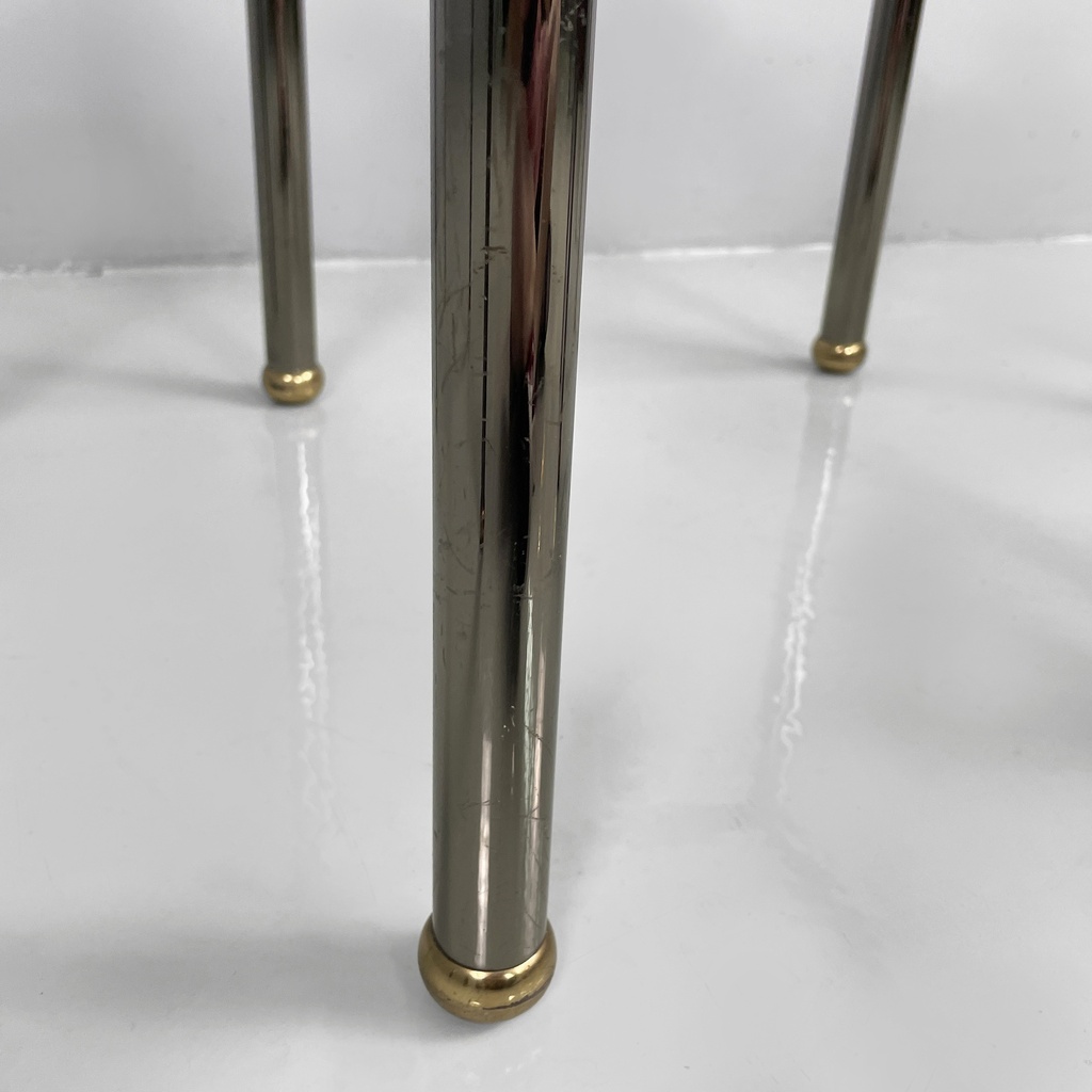 Tavoli da caffè in metallo e vetro, 1980 ca.