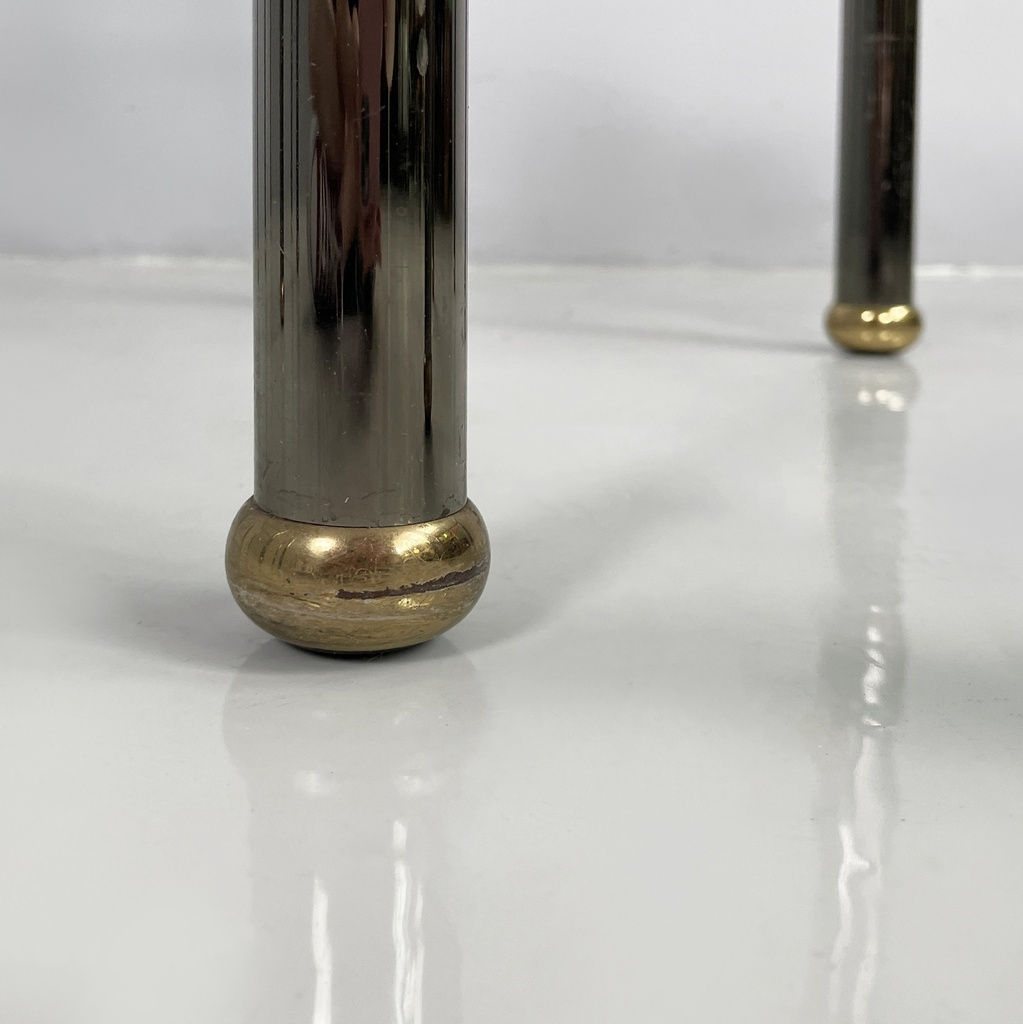 Tavoli da caffè in metallo e vetro, 1980 ca.