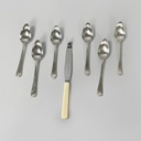 Coltello e cucchiai da pompelmo placcati argento, 1950 ca.