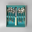 Coltello e cucchiai da pompelmo placcati argento, 1950 ca.