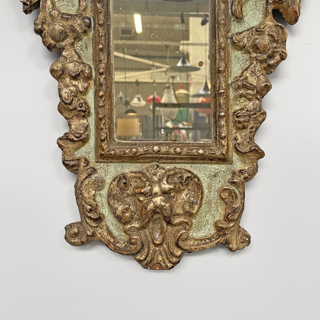 Specchiere in legno dorato e verde chiaro, 1900 ca.