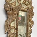 Specchiere in legno dorato e verde chiaro, 1900 ca.