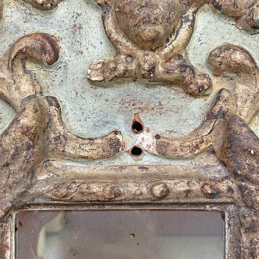 Specchiere in legno dorato e verde chiaro, 1900 ca.