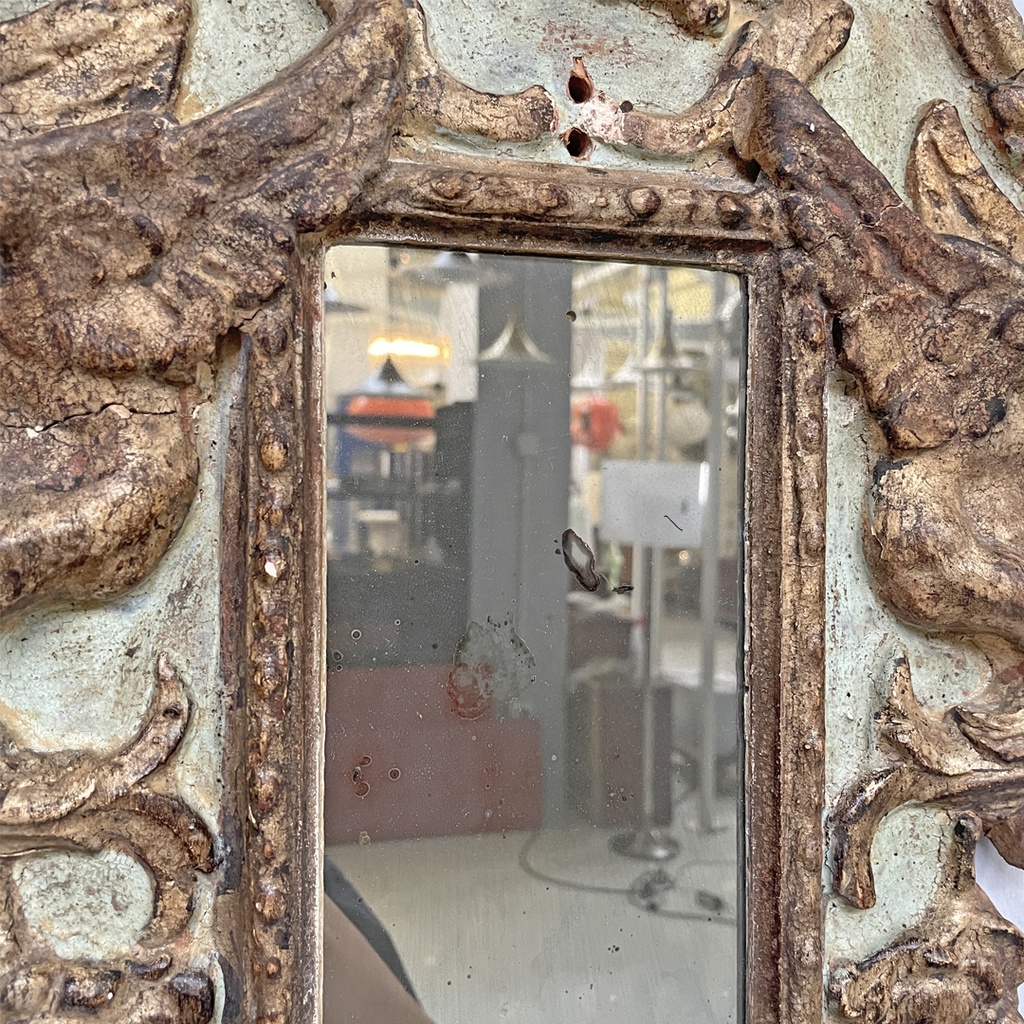 Specchiere in legno dorato e verde chiaro, 1900 ca.