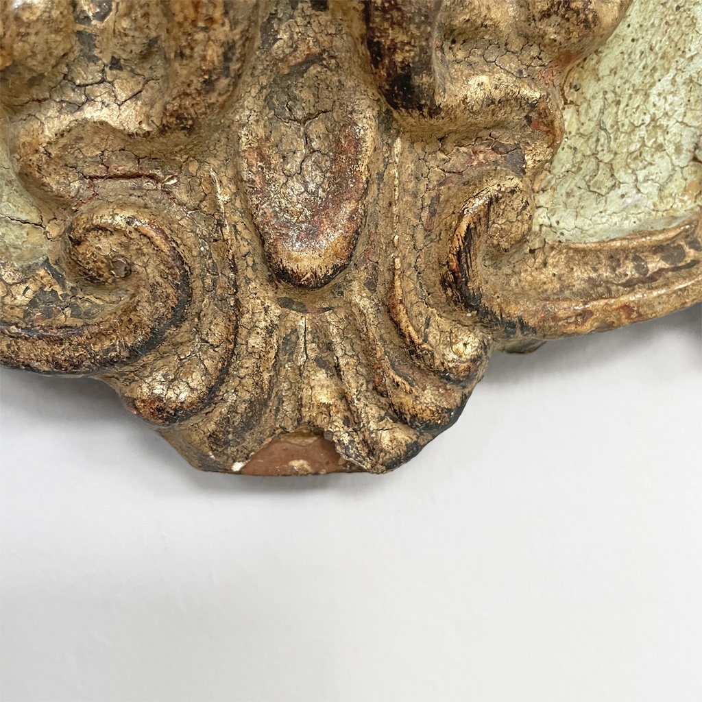 Specchiere in legno dorato e verde chiaro, 1900 ca.