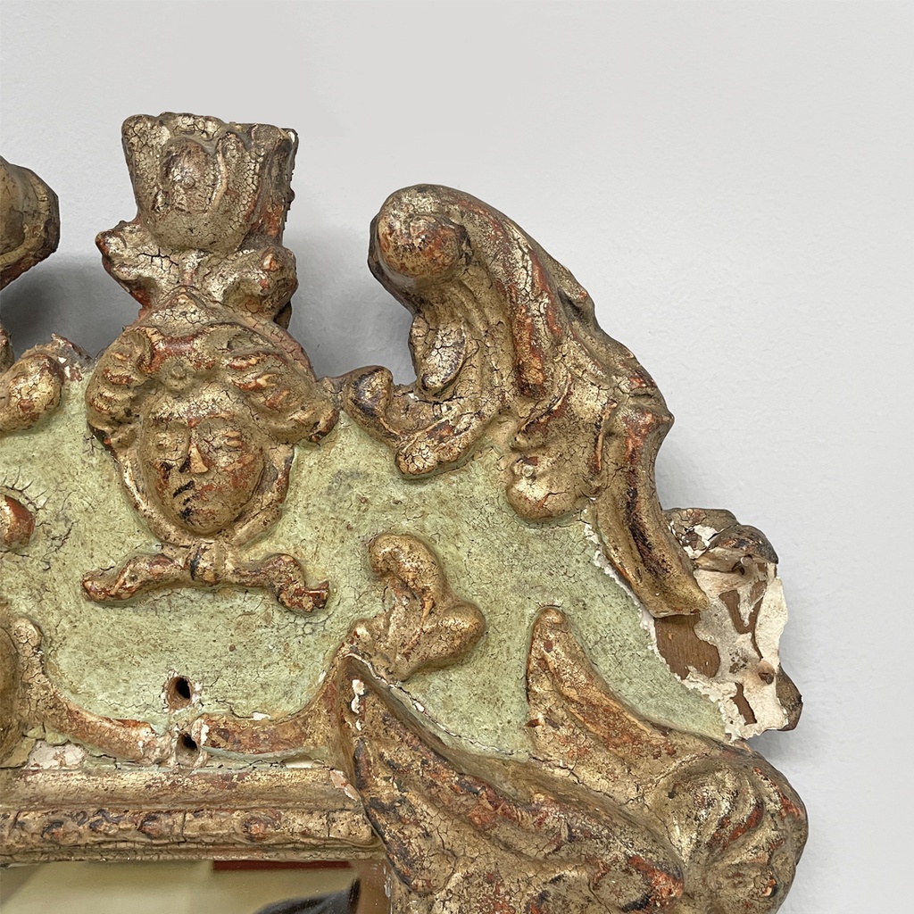 Specchiere in legno dorato e verde chiaro, 1900 ca.