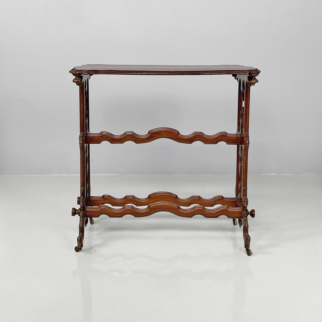 Tavolo da caffè in legno con ruote, 1800 ca.