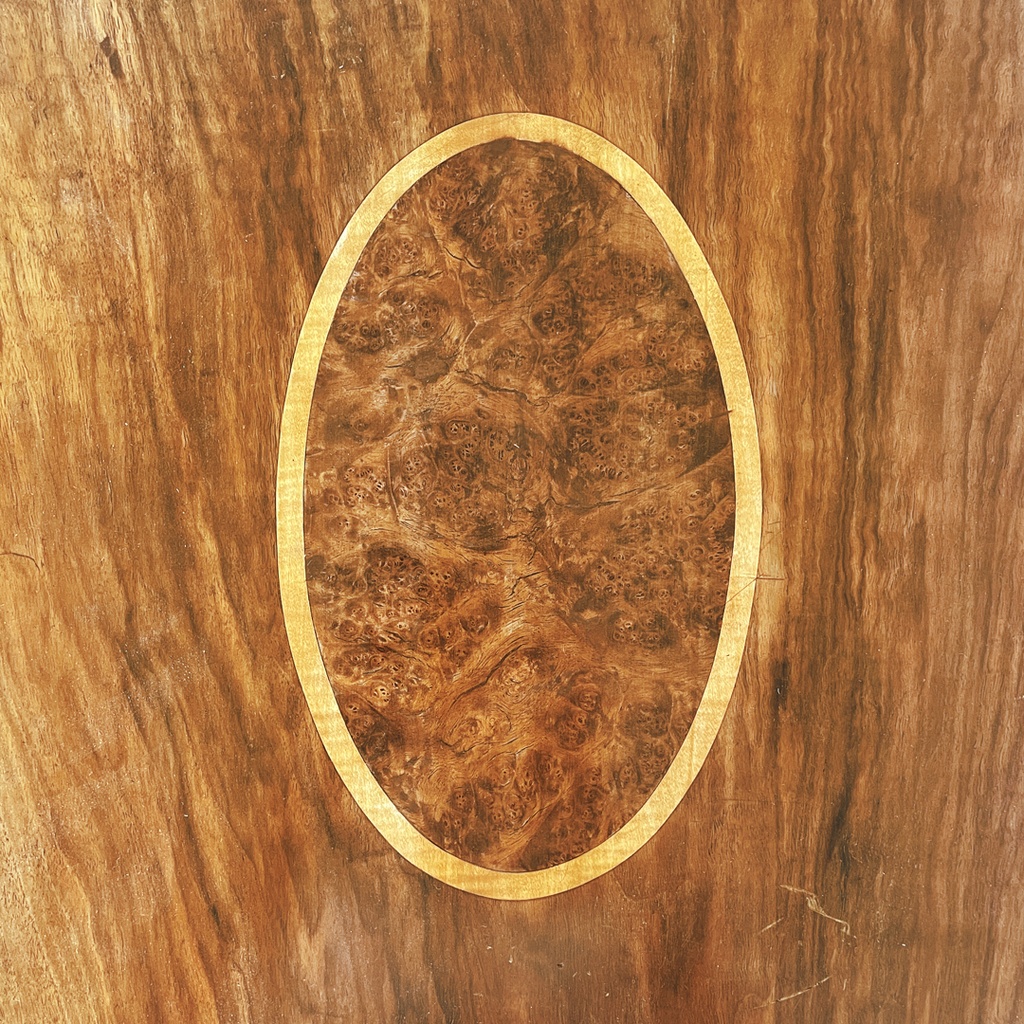 Tavolo da caffè in legno con ruote, 1800 ca.