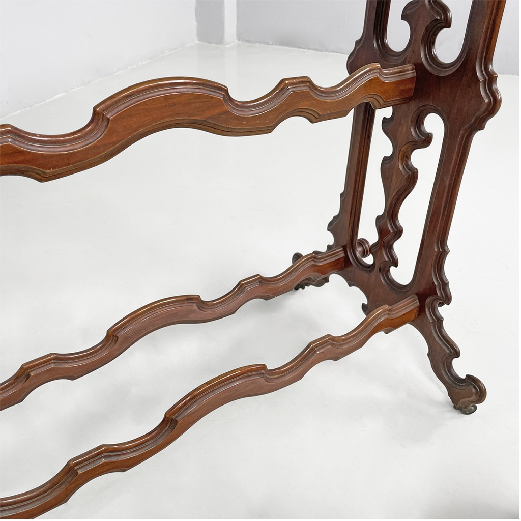 Tavolo da caffè in legno con ruote, 1800 ca.