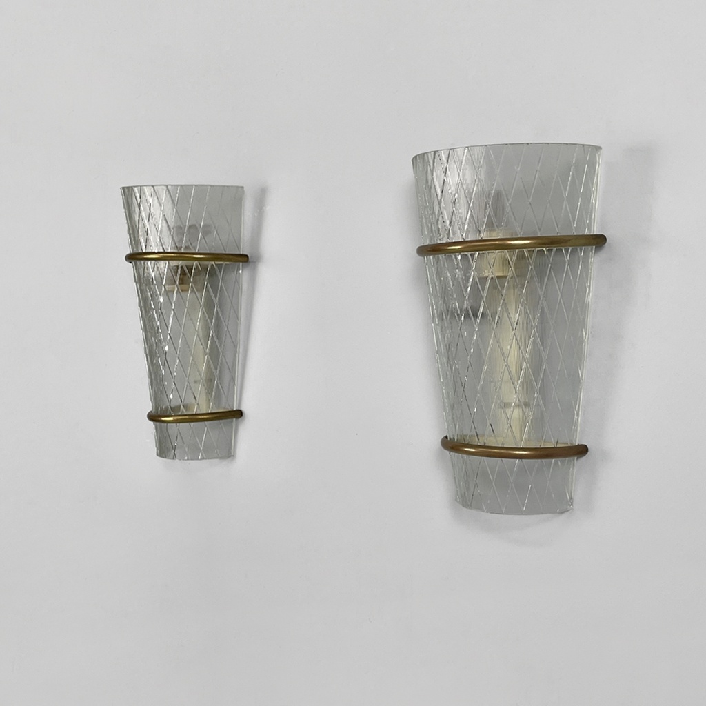 Applique in vetro e metallo, 1950 ca.