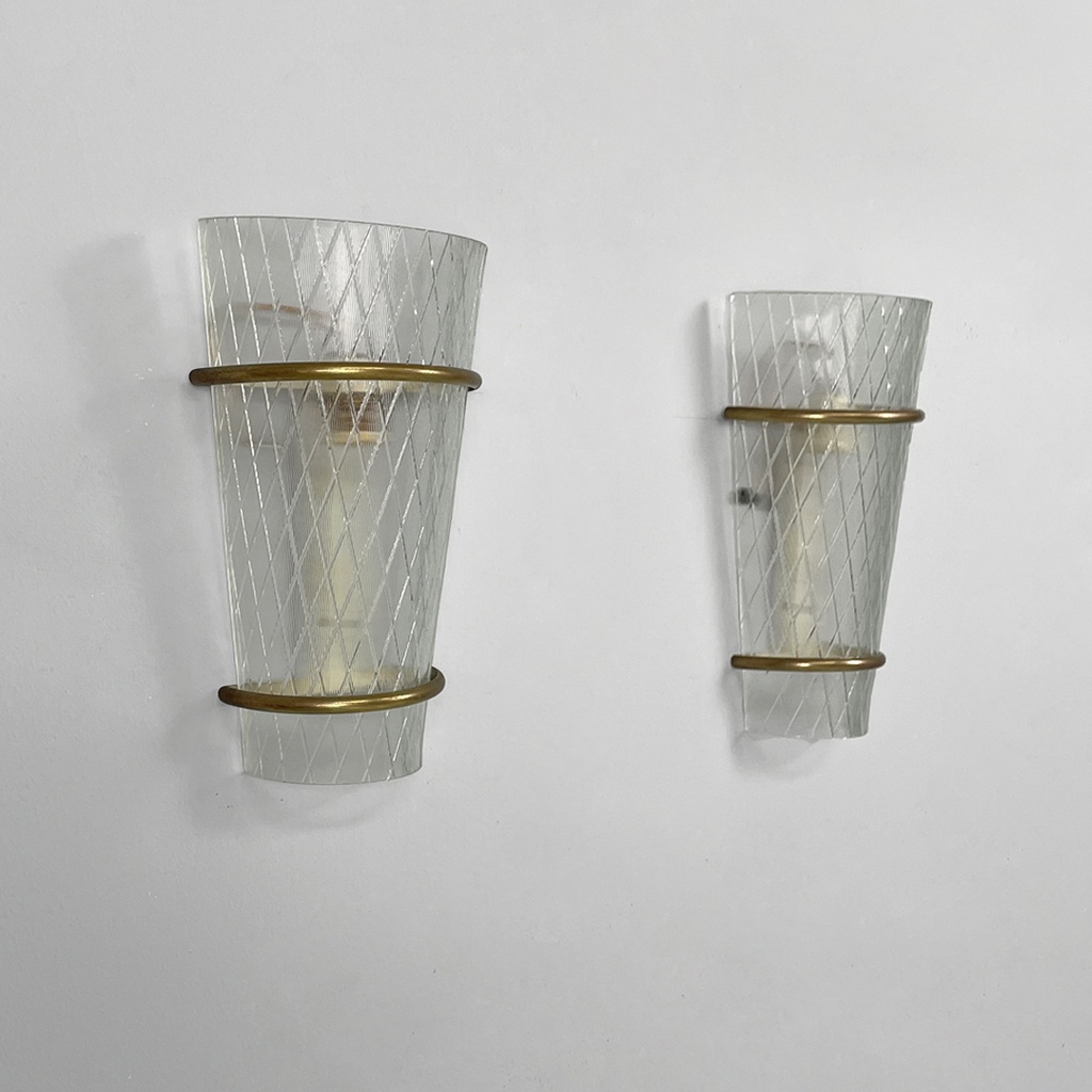 Applique in vetro e metallo, 1950 ca.