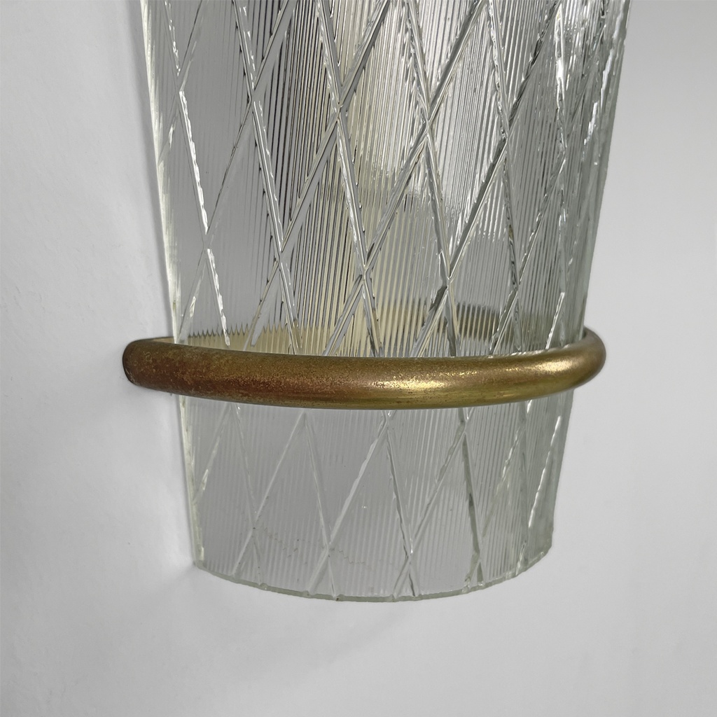 Applique in vetro e metallo, 1950 ca.
