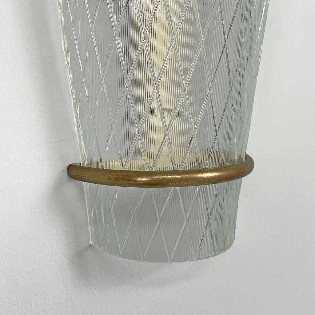 Applique in vetro e metallo, 1950 ca.