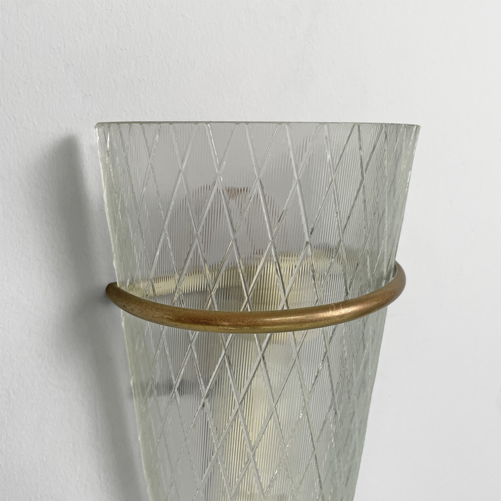 Applique in vetro e metallo, 1950 ca.