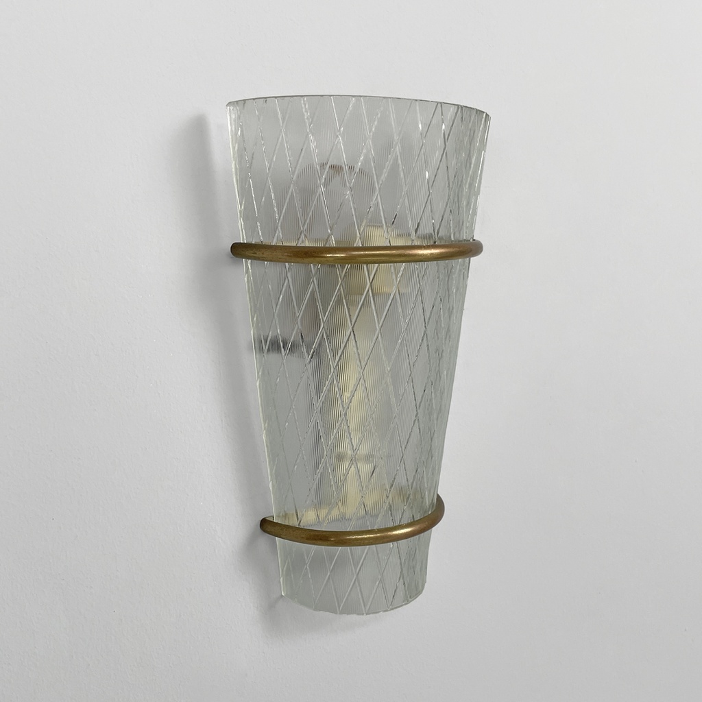 Applique in vetro e metallo, 1950 ca.