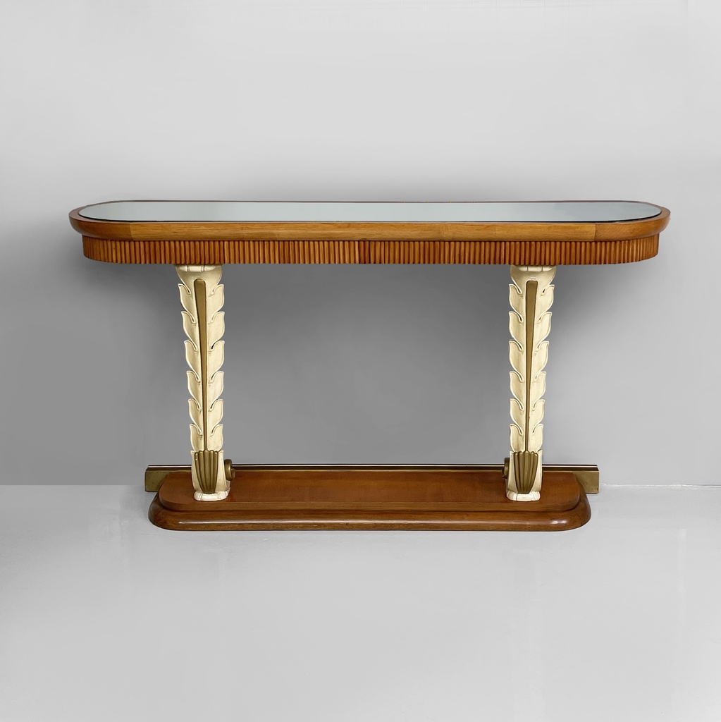 Consolle in legno e specchio, 1940 ca.