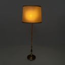 Lampada da terra in velluto e ottone, 1940 ca.