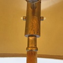 Lampada da terra in velluto e ottone, 1940 ca.