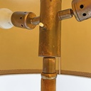 Lampada da terra in velluto e ottone, 1940 ca.