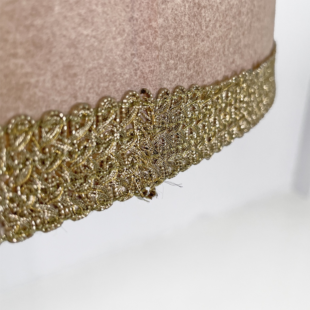 Lampada da terra in velluto e ottone, 1940 ca.