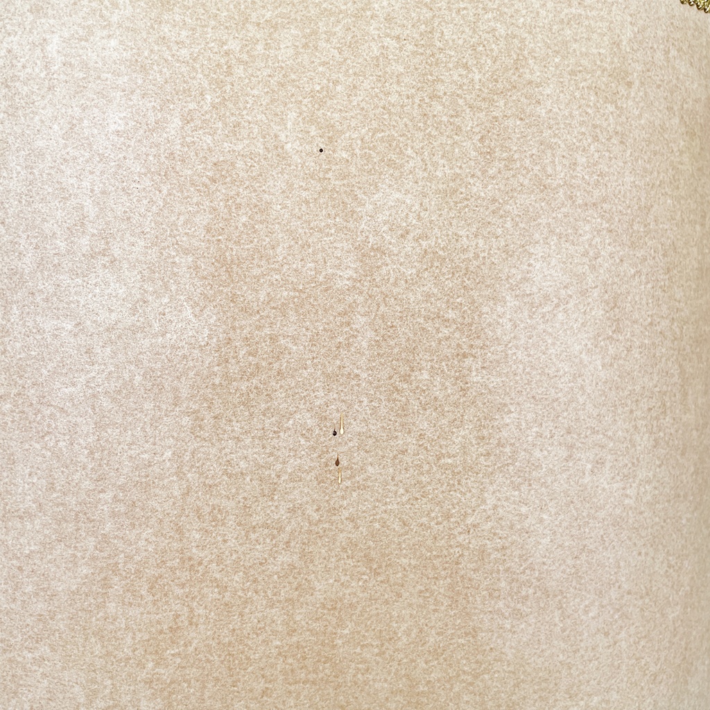 Lampada da terra in velluto e ottone, 1940 ca.