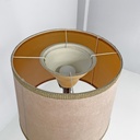 Lampada da terra in velluto e ottone, 1940 ca.