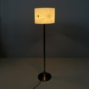 Lampada da terra in metallo brunito e plexiglass bianco, 1970 ca.