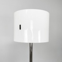 Lampada da terra in metallo brunito e plexiglass bianco, 1970 ca.