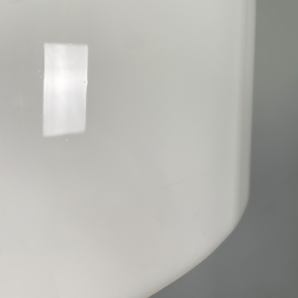 Lampada da terra in metallo brunito e plexiglass bianco, 1970 ca.