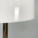 Lampada da terra in metallo brunito e plexiglass bianco, 1970 ca.