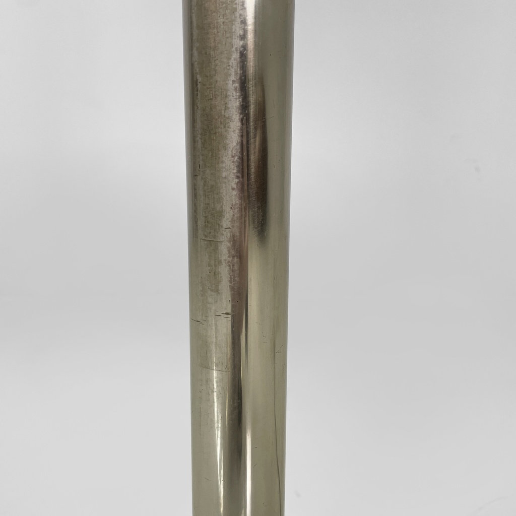 Lampada da terra in metallo brunito e plexiglass bianco, 1970 ca.